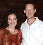 Pastor John with his favorite Christian artist, Rebecca St. James, wearing their Disciple's Cross necklaces